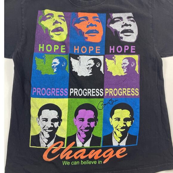 Barak Obama Signature Campaign Shirt 2008 Presidential Election Vote Size Large - Picture 3 of 7